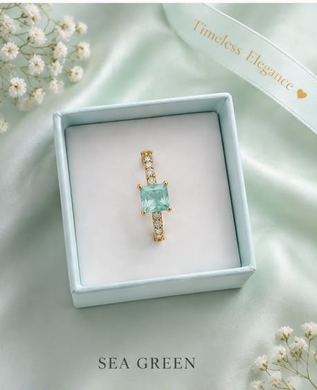 Elegant Ring Sea Green R004