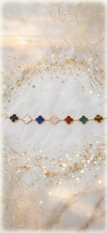 Colourful 4-Leaf Clover Bracelet